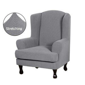 Wing Chair Cover Arm High Stretch 2 Piece Wingback Slipcover Couch H.VERSAILTEX